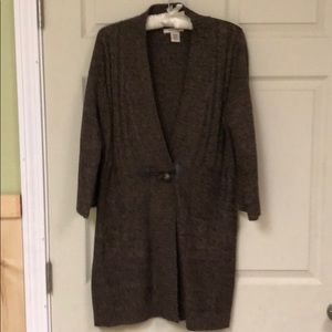 Cardigan brown beige tweed